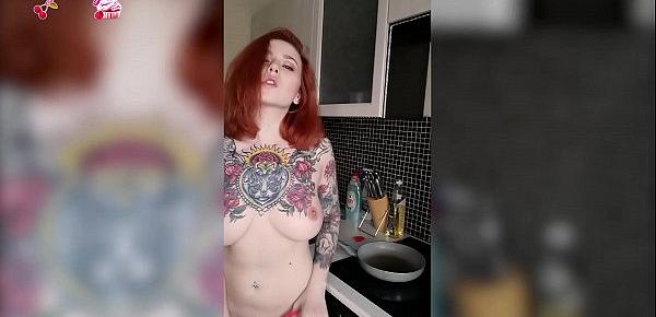  Sexy Young Housewife Loves Cook Naked and Caress Pussy